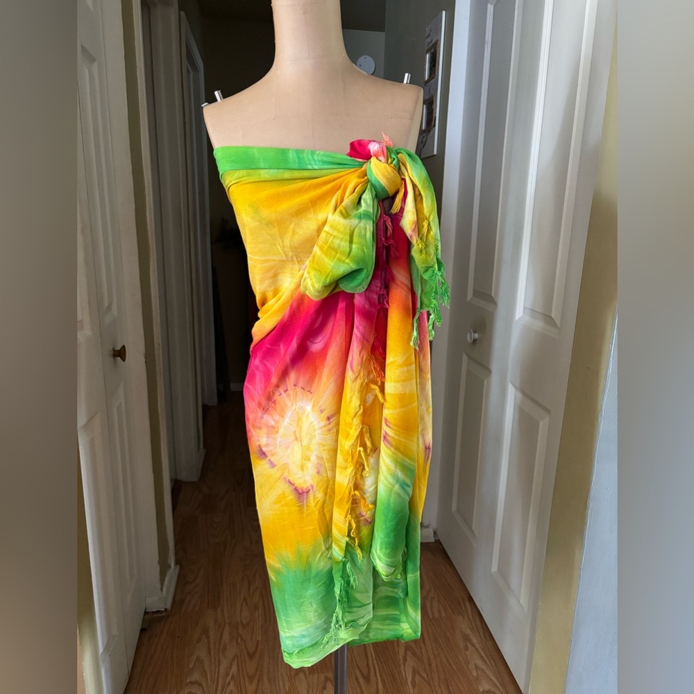 Pareo Wrap Swim Cover Tie Dye Hippie